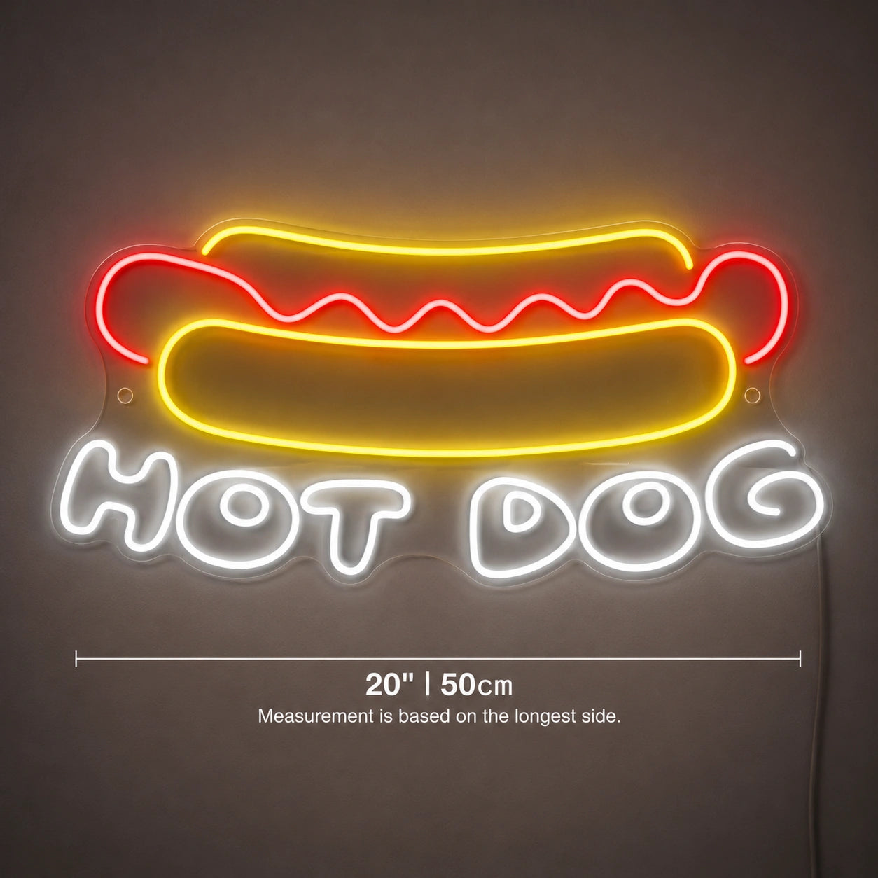 Hot Dog Wall Neon Sign Wall Art LED Neon Sign size image