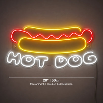 Hot Dog Wall Neon Sign Wall Art LED Neon Sign size image