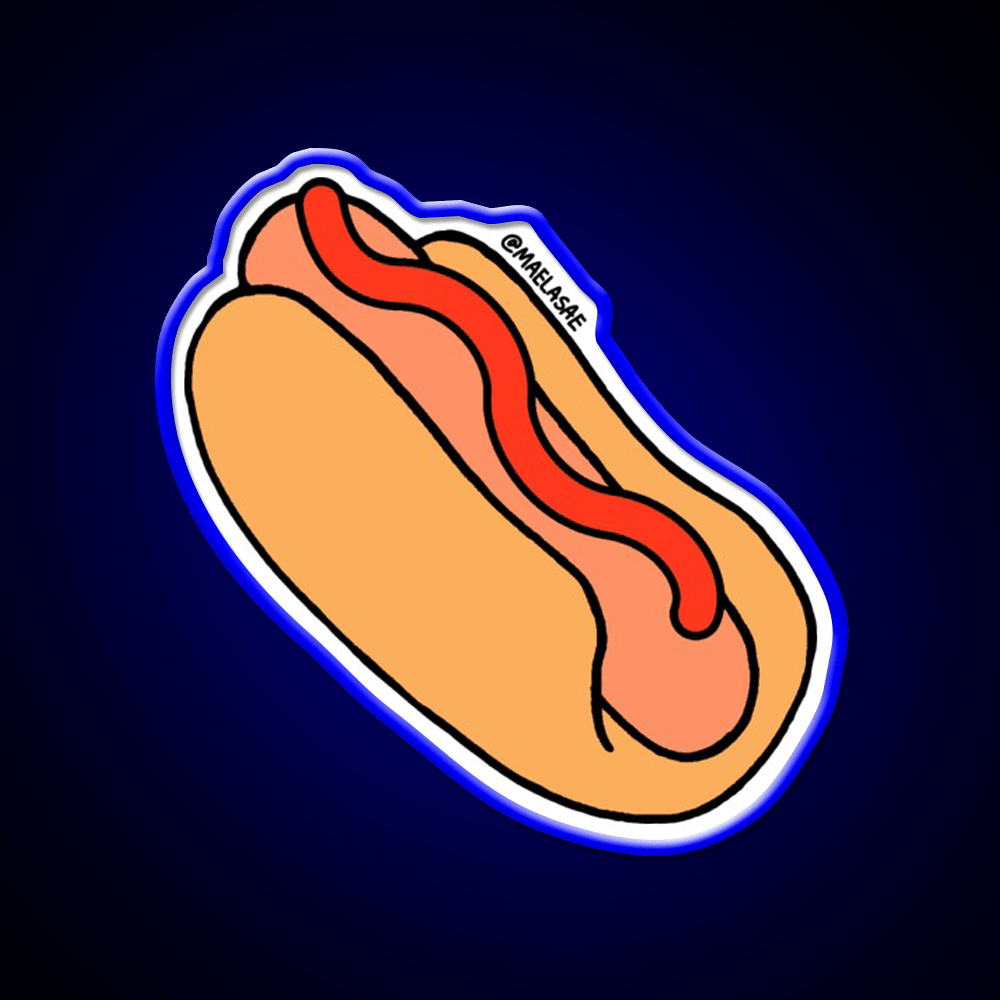 Hot Dog With Ketchup Snack Food Led Neon Sign Rgb Color - Shineneon