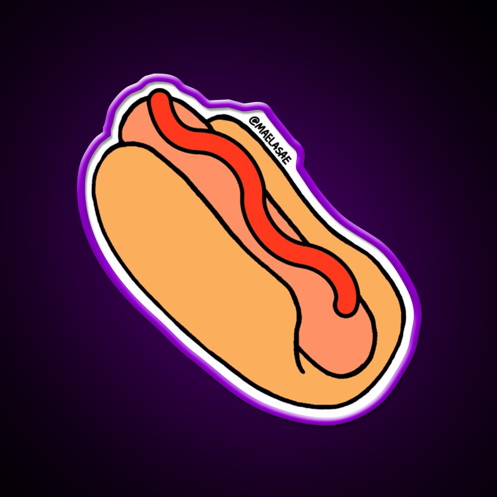 Hot Dog With Ketchup Snack Food Led Neon Sign Rgb Color - Shineneon