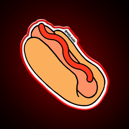 Hot Dog With Ketchup Snack Food Led Neon Sign Rgb Color - Shineneon