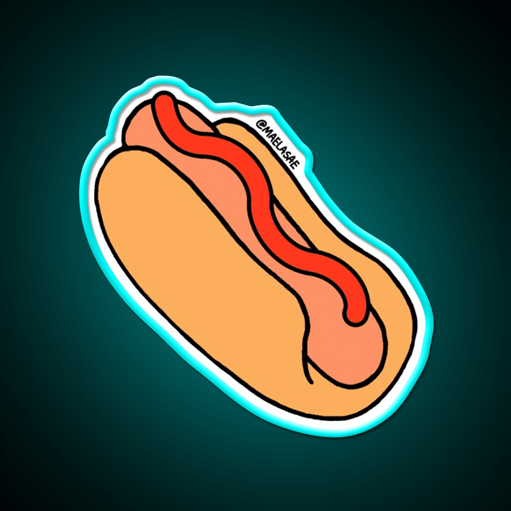 Hot Dog With Ketchup Snack Food Led Neon Sign Rgb Color - Shineneon