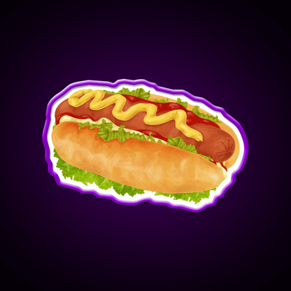 Hot Dog With Mustard And Ketchup Snack Food Led Neon Sign Rgb Color - Shineneon