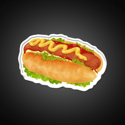 Hot Dog With Mustard And Ketchup Snack Food Led Neon Sign Rgb Color - Shineneon