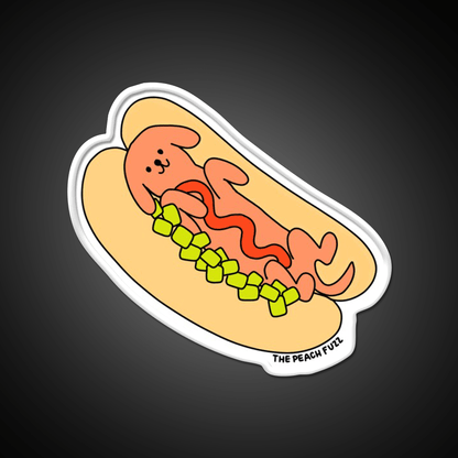 Hot Doggy Dog The Peach Fuzz Fast Food Led Neon Sign For Burger Place Rgb Color - Shineneon