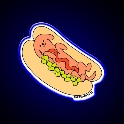 Hot Doggy Dog The Peach Fuzz Fast Food Led Neon Sign For Burger Place Rgb Color - Shineneon