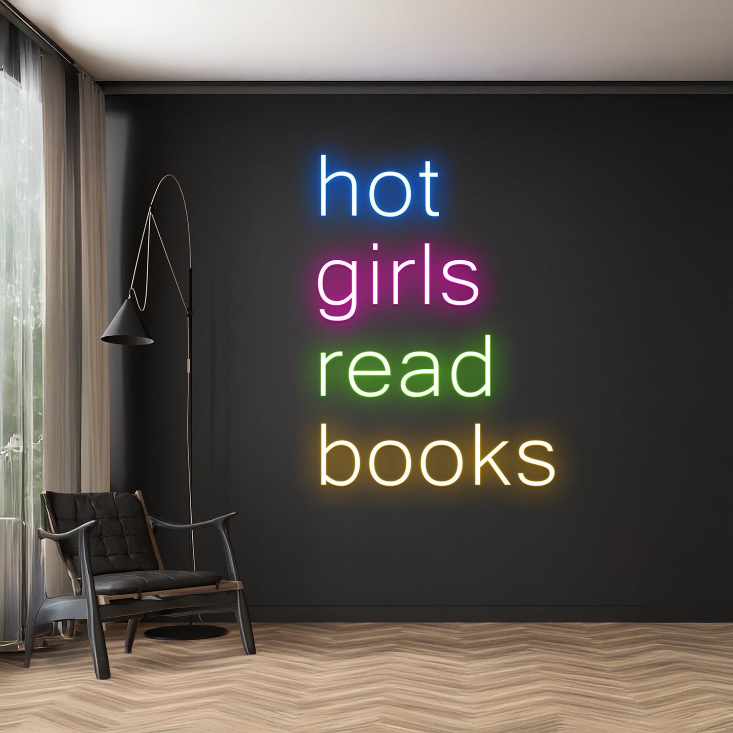 Hot Girl Read Books Neon Sign