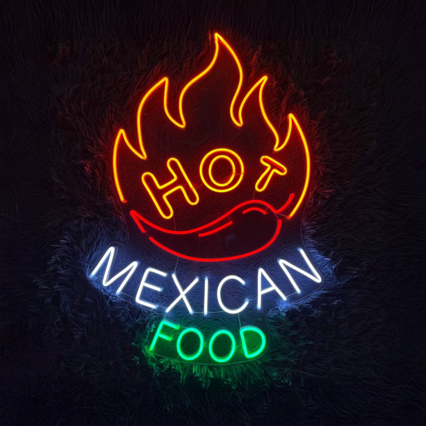 Hot Mexican Food Led Sign