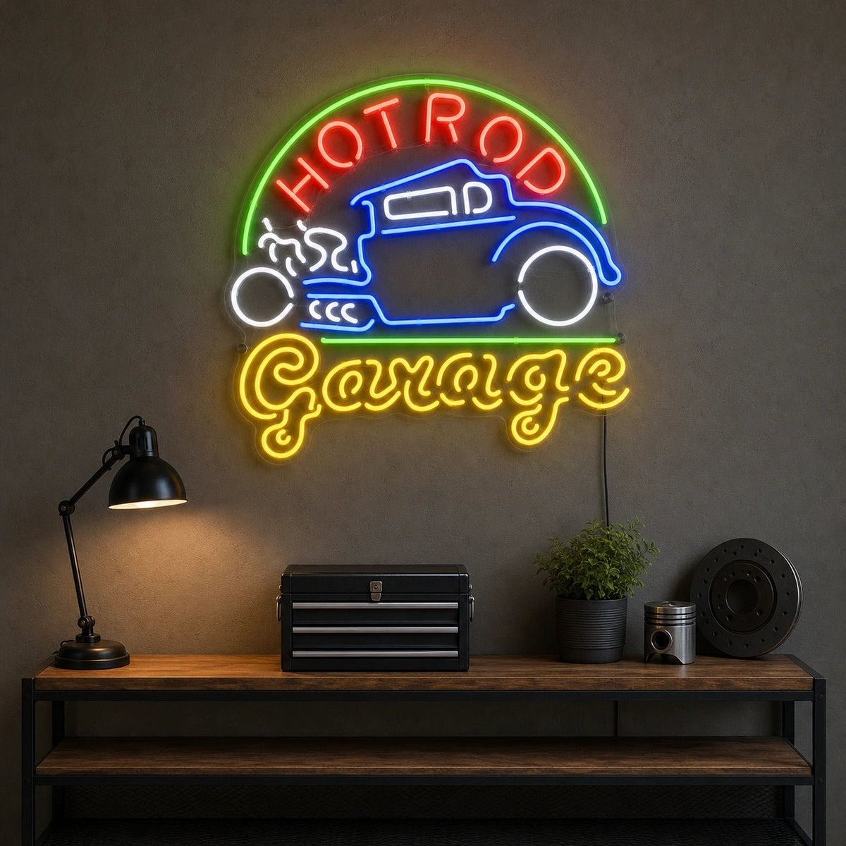Hot Rod Garage LED Neon Sign - Shineneon