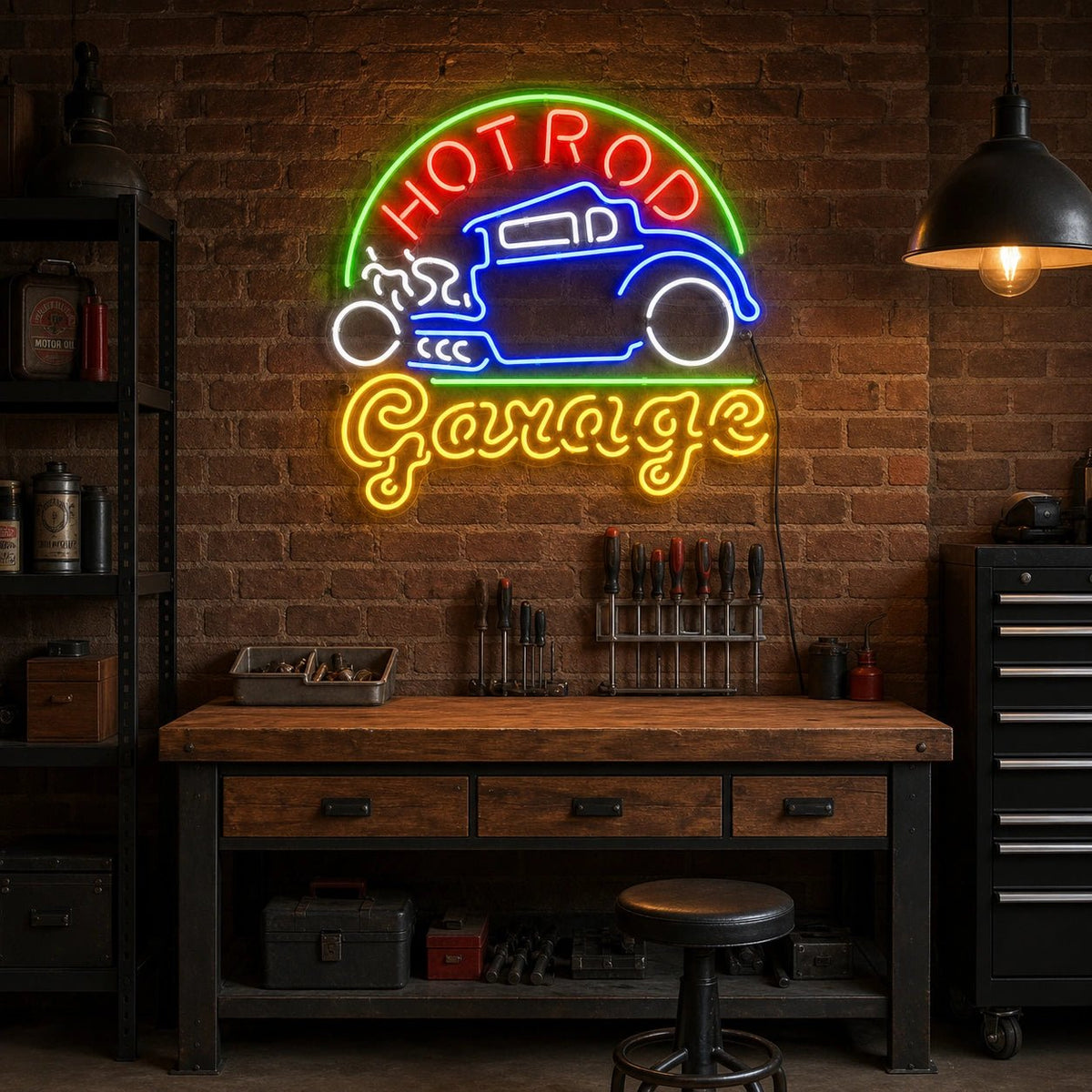 Hot Rod Garage LED Neon Sign - Shineneon
