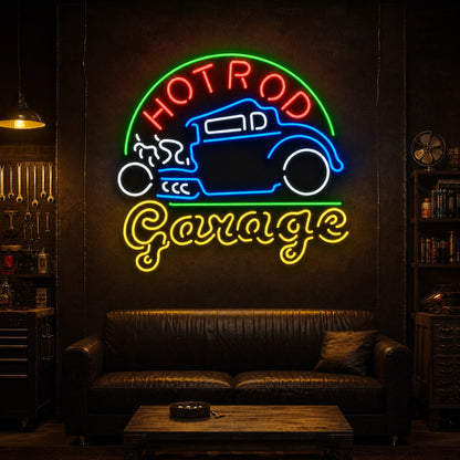 Hot Rod Garage LED Neon Sign Garage Neon Sign high-converting product image