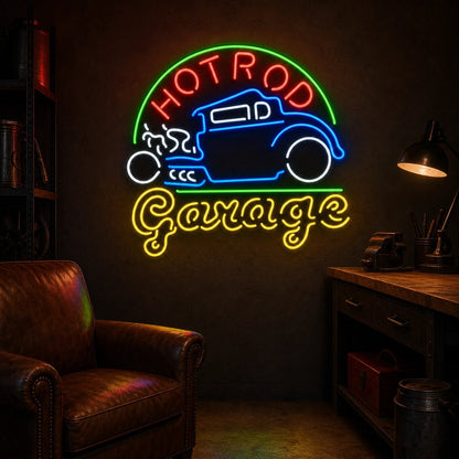 Hot Rod Garage LED Neon Sign Garage Neon Sign - Shineneon