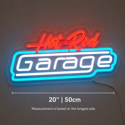 Hot Rod Garage Script Neon Sign LED Neon Sign size image