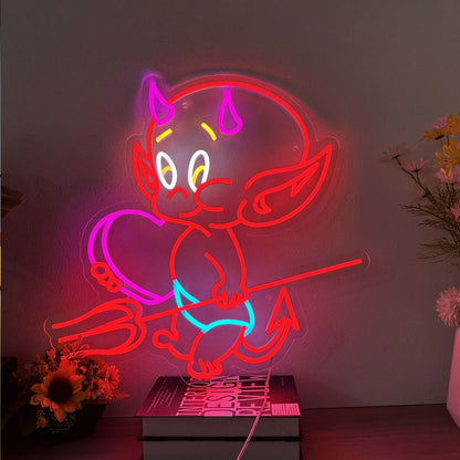 Hot Stuff Little Devil Led Neon Sign Bar - Shineneon