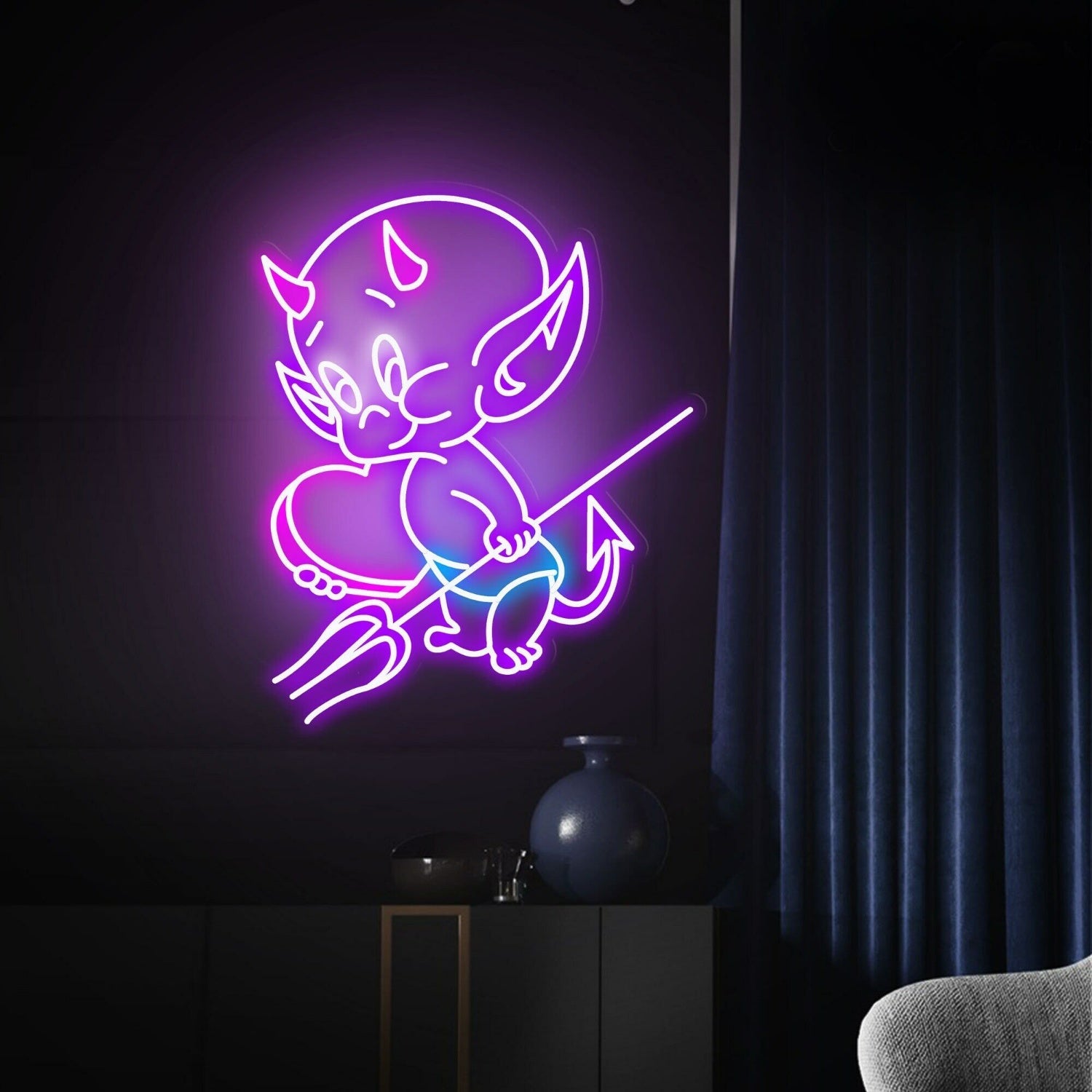 Hot Stuff Little Devil Led Neon Sign Bar - Shineneon