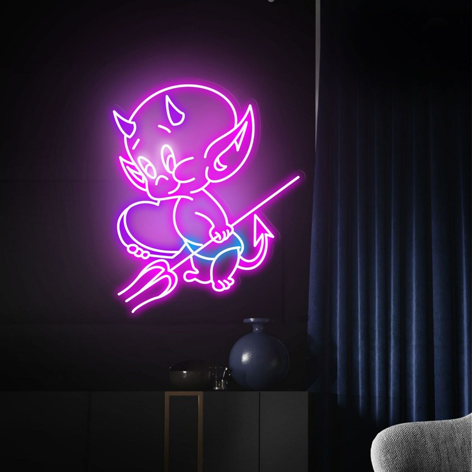 Hot Stuff Little Devil Led Neon Sign Bar - Shineneon
