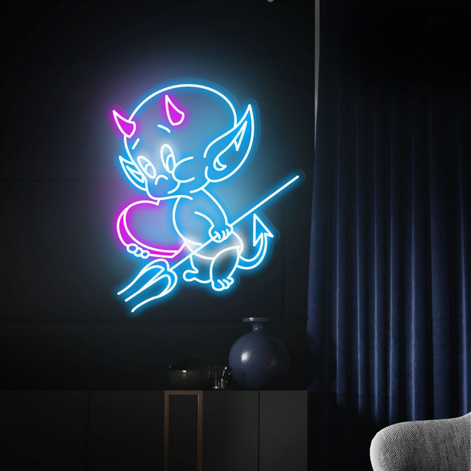 Hot Stuff Little Devil Led Neon Sign Bar - Shineneon