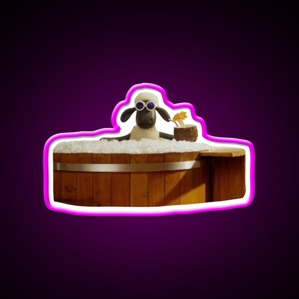 Hot Tub Shaun Cocktail Bar Decor Led Neon Sign Rgb Color - Neon sign mounted on wall in room