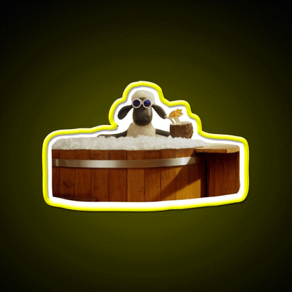 Hot Tub Shaun Cocktail Bar Decor Led Neon Sign Rgb Color - Custom LED neon sign front view
