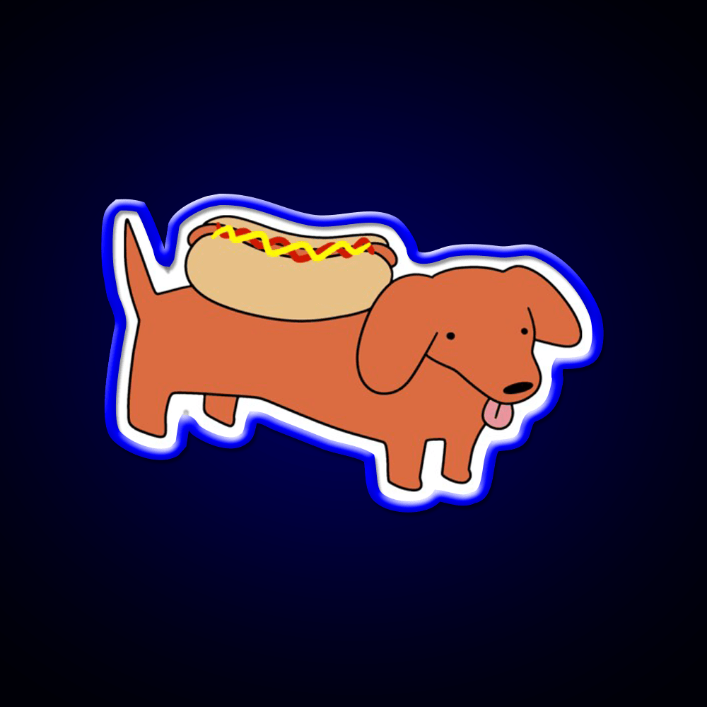 Hotdog Dachshund Fast Food Led Neon Sign For Burger Place Rgb Color - Shineneon