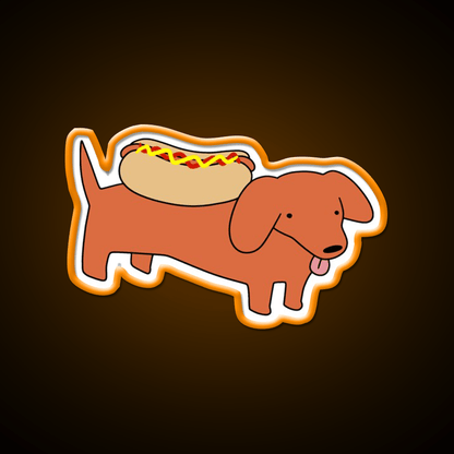 Hotdog Dachshund Fast Food Led Neon Sign For Burger Place Rgb Color - Shineneon