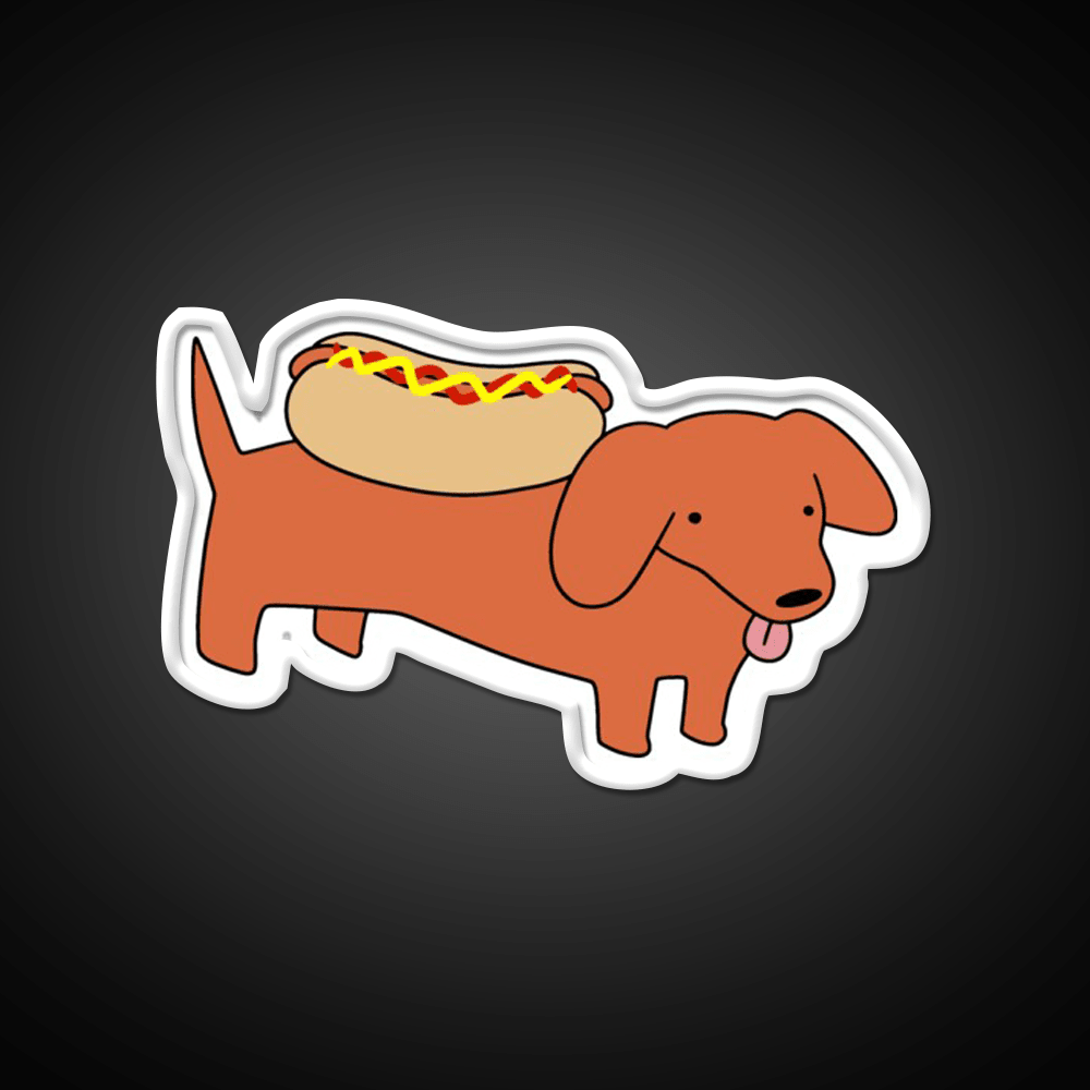 Hotdog Dachshund Fast Food Led Neon Sign For Burger Place Rgb Color - Shineneon