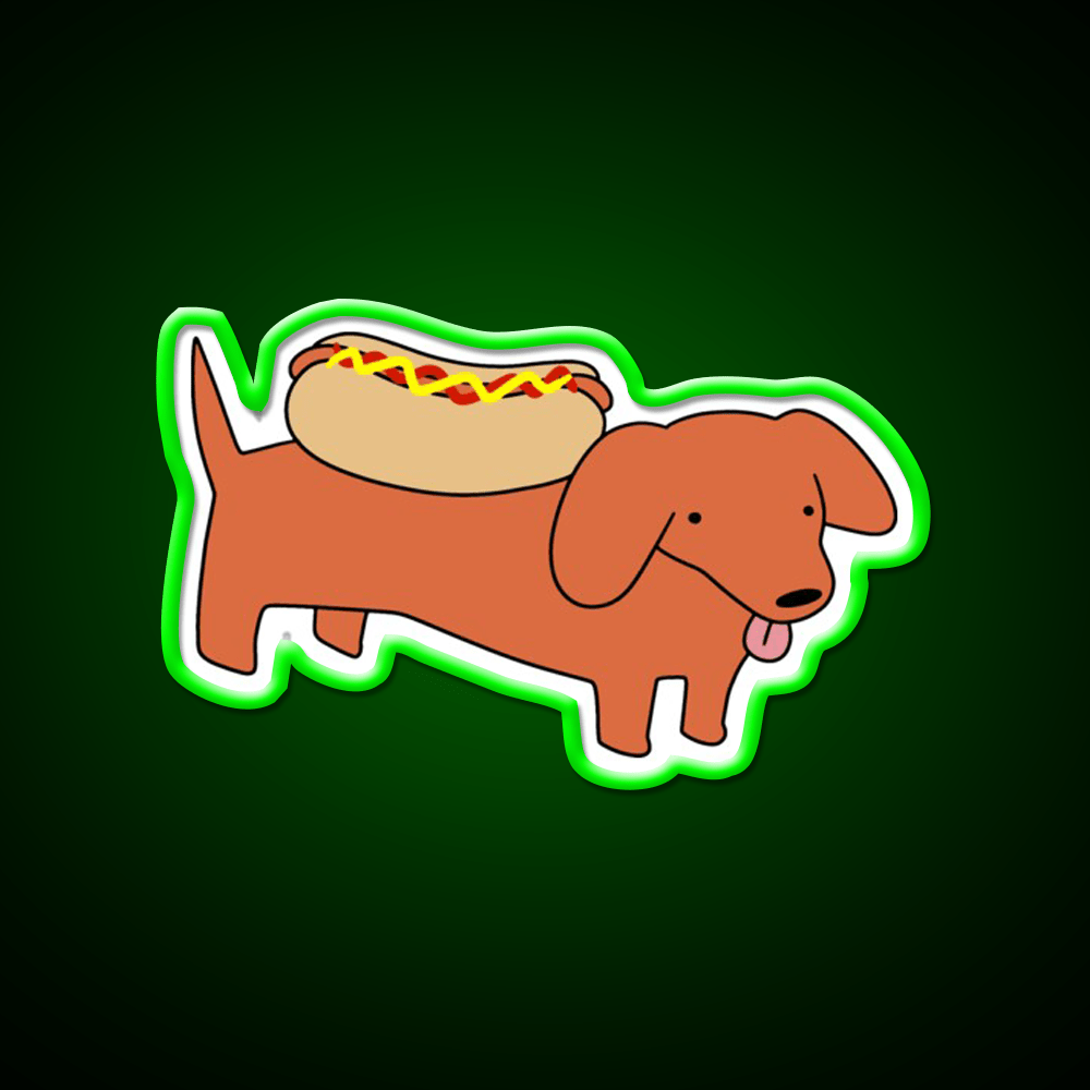 Hotdog Dachshund Fast Food Led Neon Sign For Burger Place Rgb Color - Shineneon