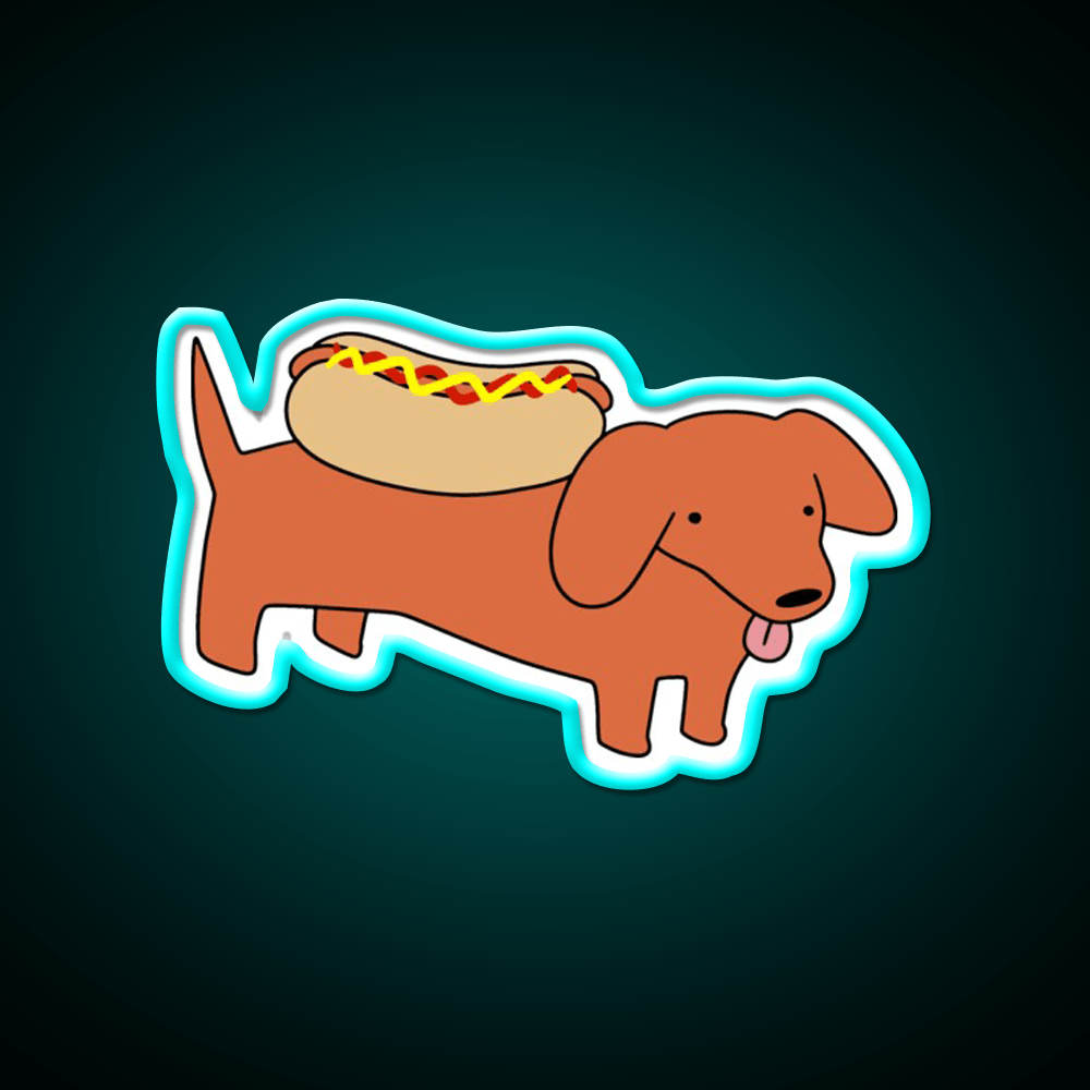 Hotdog Dachshund Fast Food Led Neon Sign For Burger Place Rgb Color - Shineneon