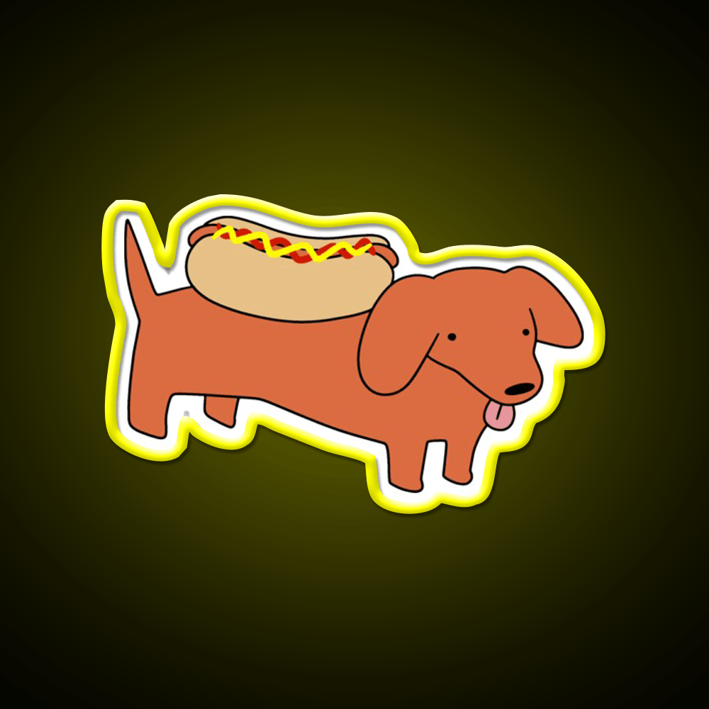 Hotdog Dachshund Fast Food Led Neon Sign For Burger Place Rgb Color - Shineneon