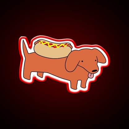 Hotdog Dachshund Fast Food Led Neon Sign For Burger Place Rgb Color - Shineneon