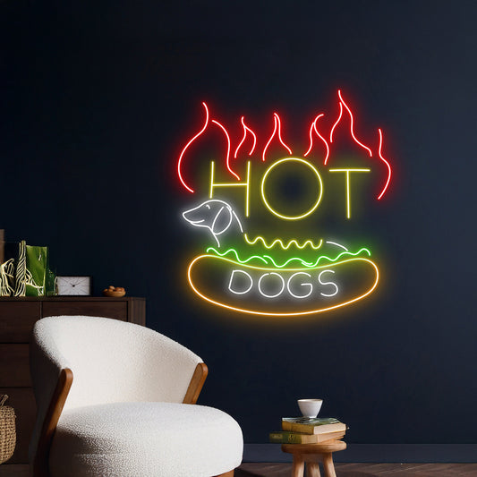 Hotdog Dachshund Neon Sign Food Shop Room Wall Decor