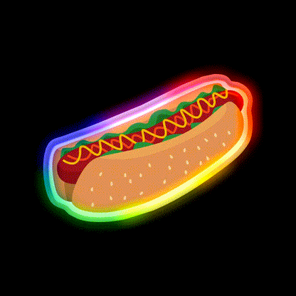 Hotdog Fast Food Led Neon Sign For Burger Place Rgb Color - LED neon sign close-up detail