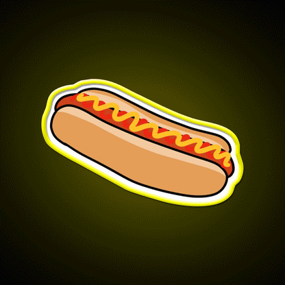 Hotdog Fast Food Led Neon Sign For Burger Place Open Food Sign Rgb Color - Custom LED neon sign front view