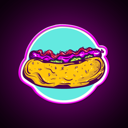 Hotdog Fast Food Led Neon Sign For Burger Place Wall Decor Rgb Color - Shineneon