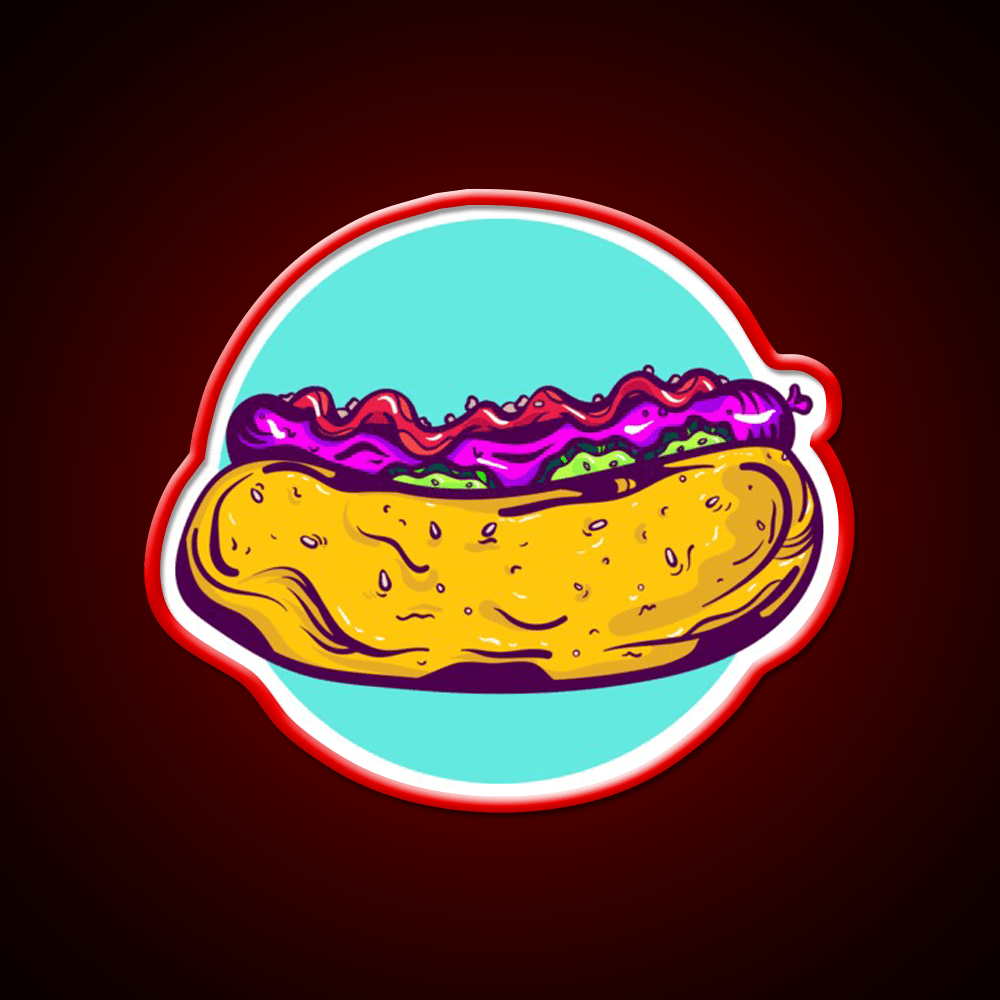 Hotdog Fast Food Led Neon Sign For Burger Place Wall Decor Rgb Color - Shineneon