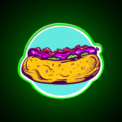 Hotdog Fast Food Led Neon Sign For Burger Place Wall Decor Rgb Color - Shineneon