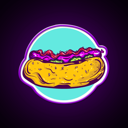 Hotdog Fast Food Led Neon Sign For Burger Place Wall Decor Rgb Color - Shineneon