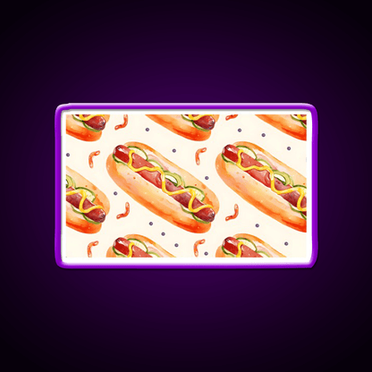 Hotdog Pattern Sausages Snack Food Led Neon Sign Rgb Color - Shineneon