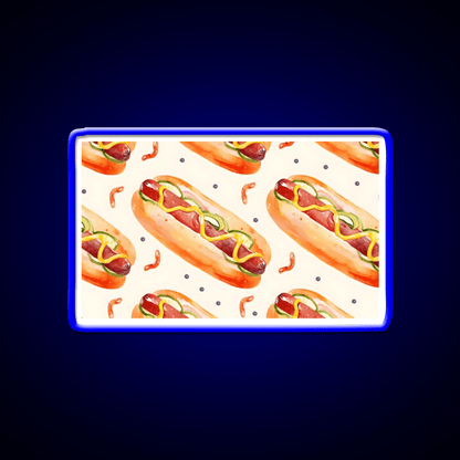 Hotdog Pattern Sausages Snack Food Led Neon Sign Rgb Color - Shineneon