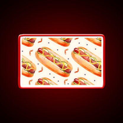 Hotdog Pattern Sausages Snack Food Led Neon Sign Rgb Color - Shineneon