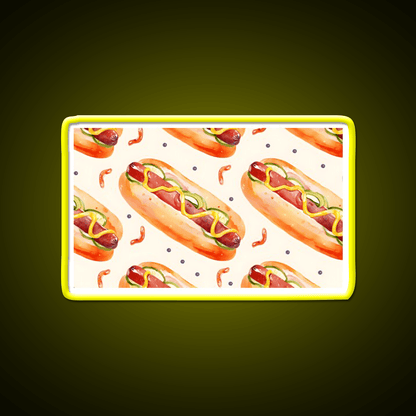 Hotdog Pattern Sausages Snack Food Led Neon Sign Rgb Color - Shineneon