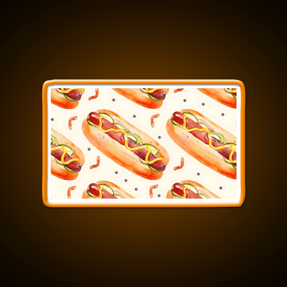 Hotdog Pattern Sausages Snack Food Led Neon Sign Rgb Color - Shineneon