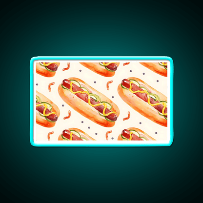 Hotdog Pattern Sausages Snack Food Led Neon Sign Rgb Color - Shineneon