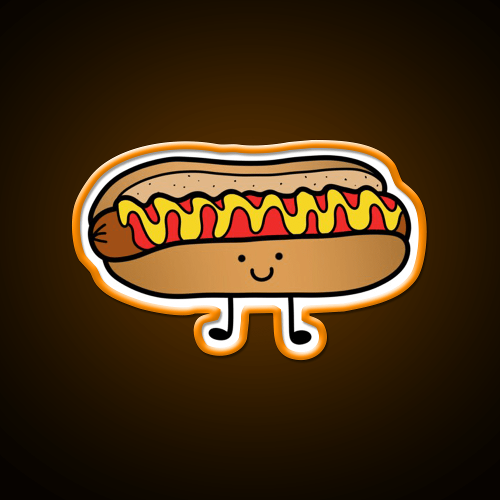 Hotdog Periito Caliente Fast Food Led Neon Sign For Burger Place Rgb Color - Shineneon