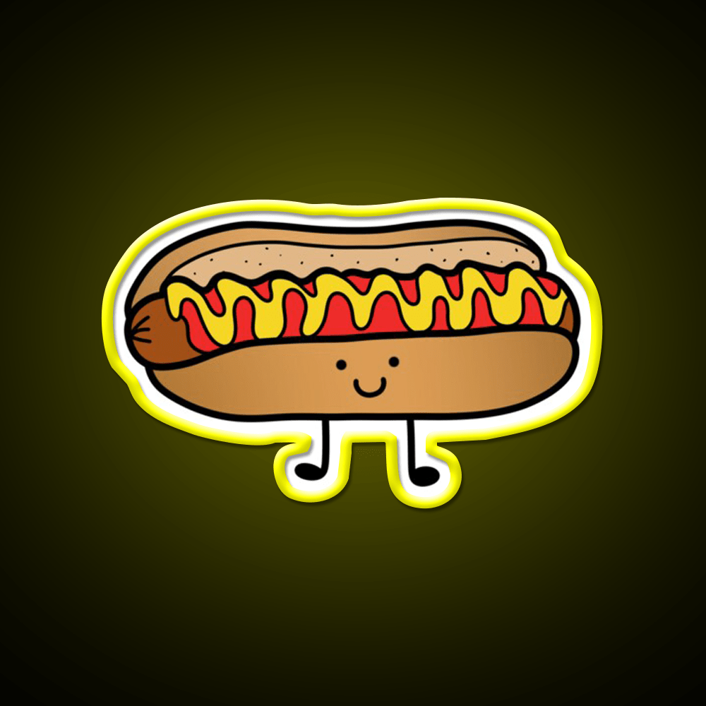 Hotdog Periito Caliente Fast Food Led Neon Sign For Burger Place Rgb Color - Shineneon