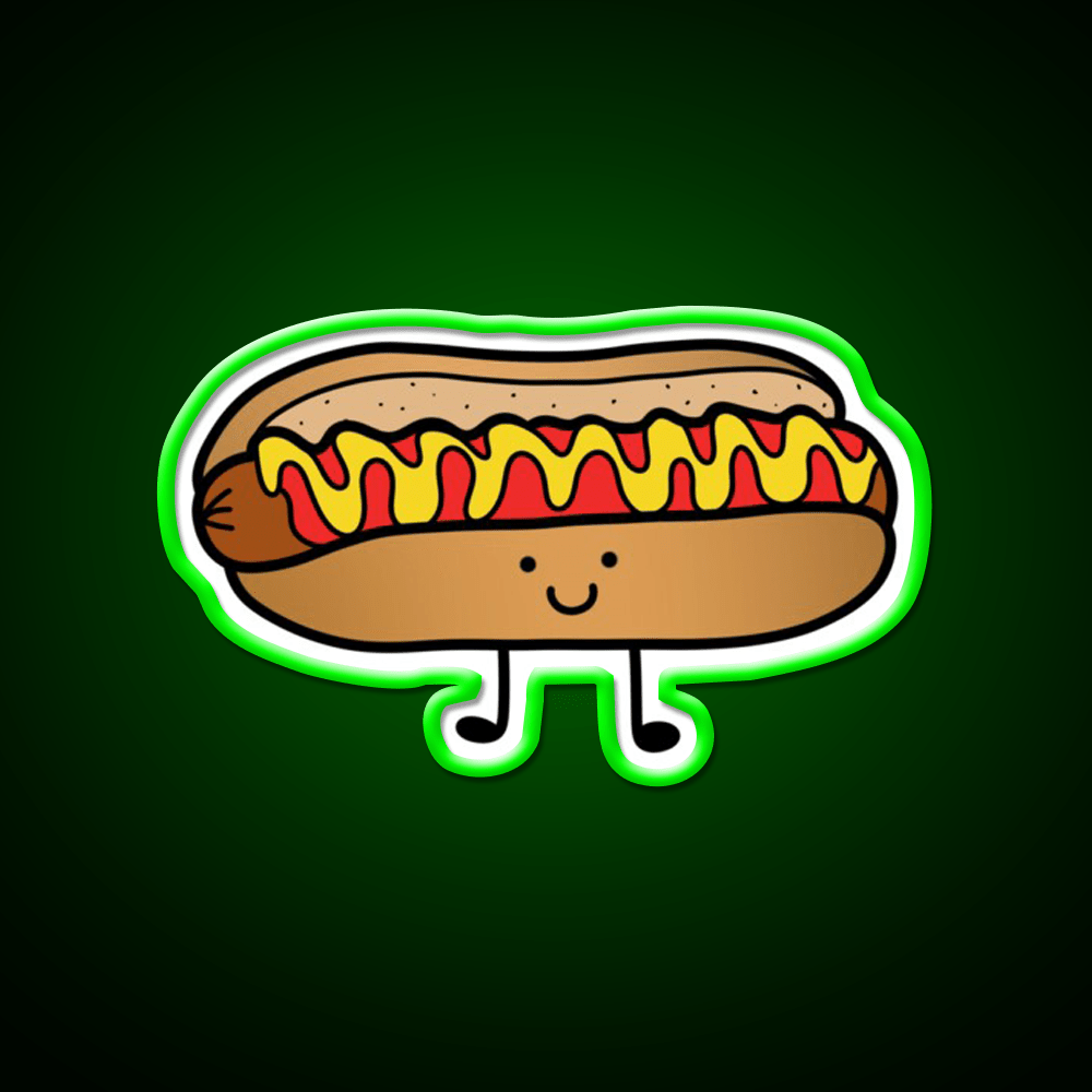 Hotdog Periito Caliente Fast Food Led Neon Sign For Burger Place Rgb Color - Shineneon