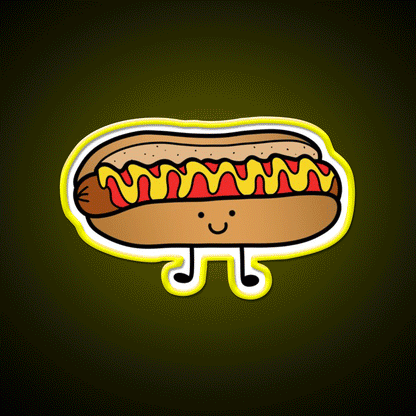 Hotdog Periito Caliente Fast Food Led Neon Sign For Burger Place Rgb Color - Custom LED neon sign front view