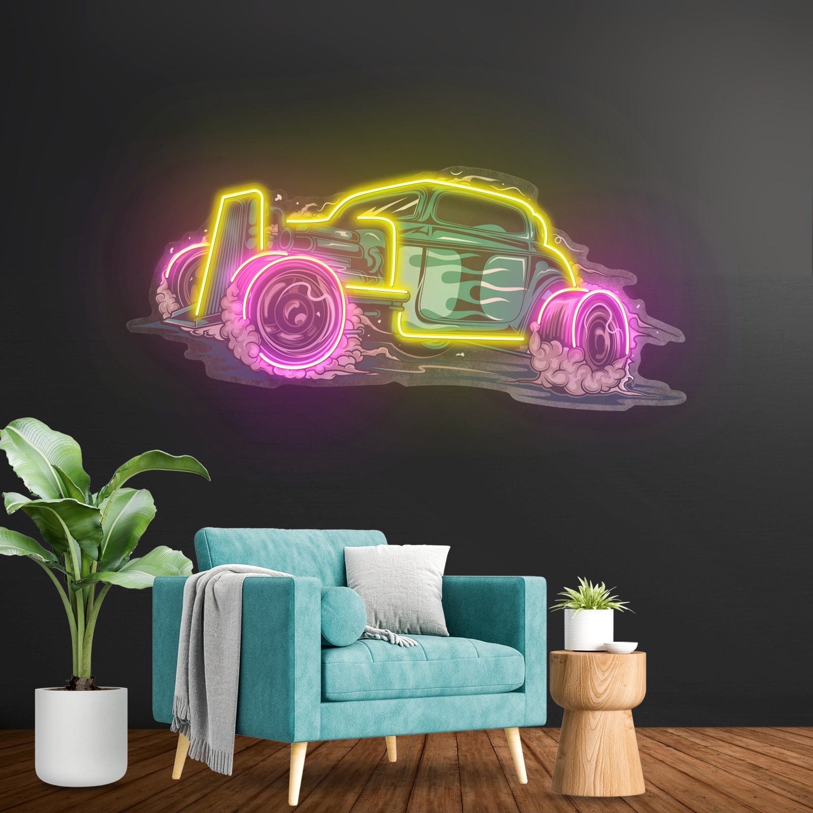 Hotrod Car Led Neon Sign Light Custom Led Signs - Shineneon