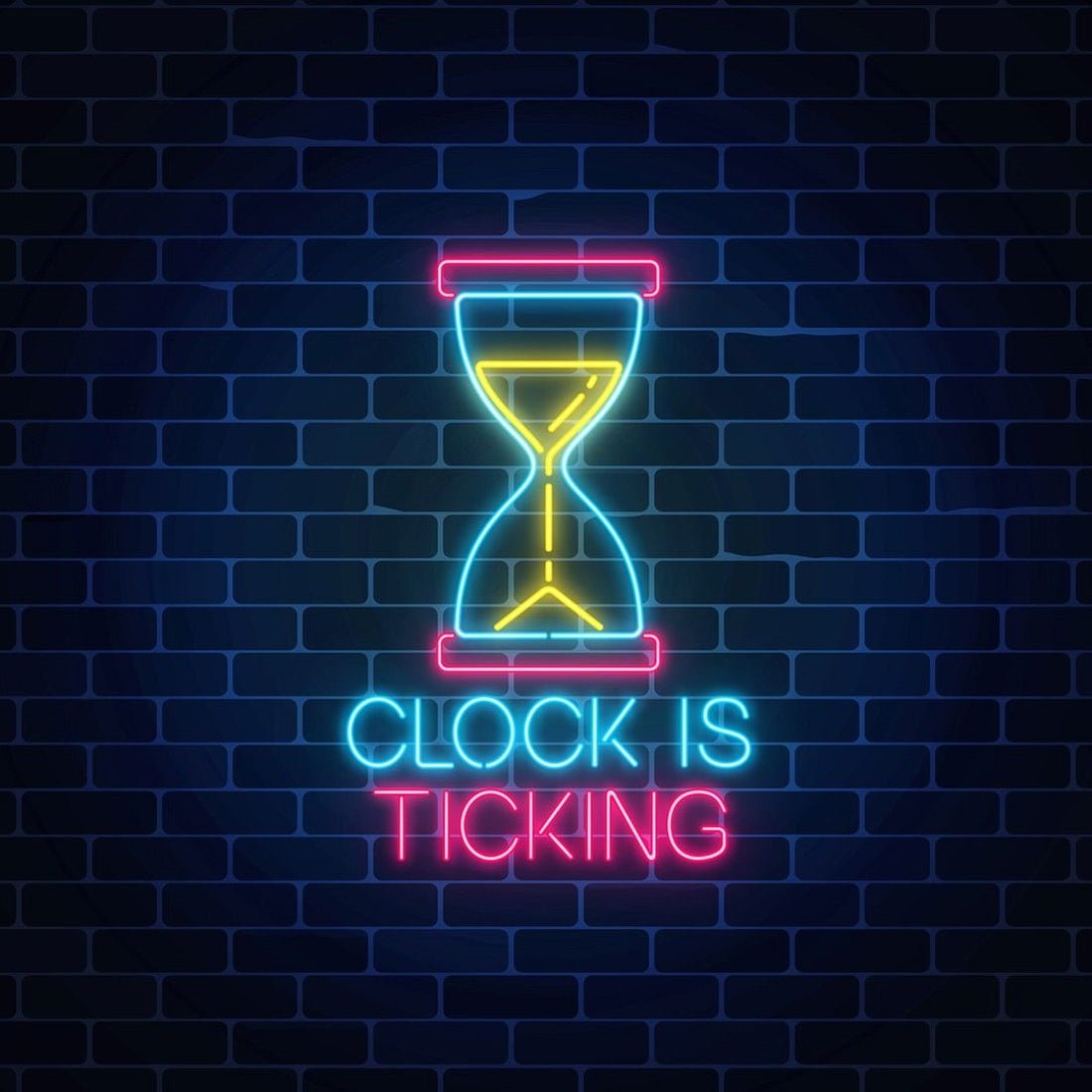 Hourglass Clock Is Ticking Led Sign Business Neon Sign - Shineneon