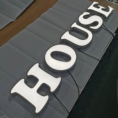 House 3D Frontlit Channel Letters Led Light Sign